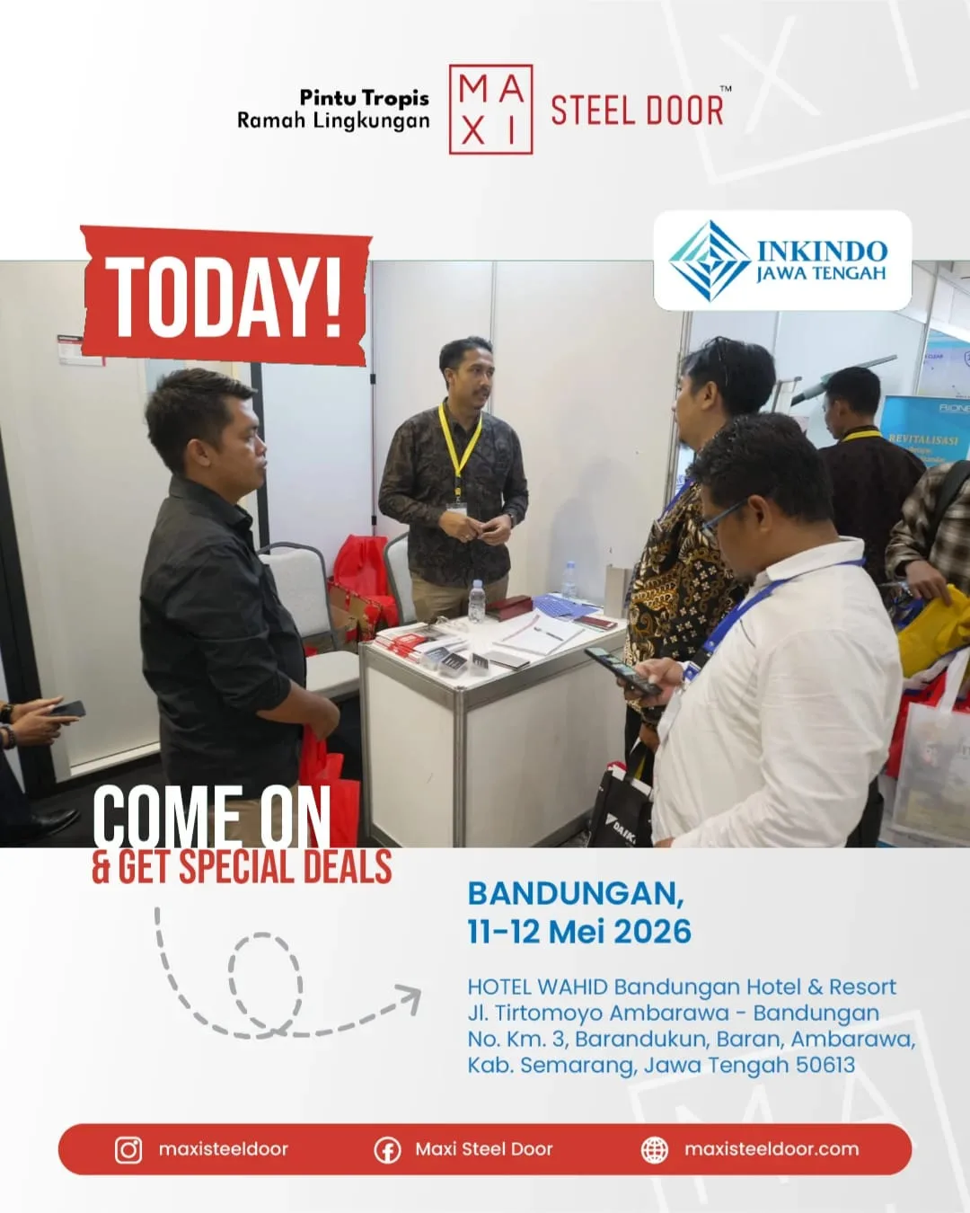 WhatsApp Image 2026-05-11 at 1.35.00 PM Pengunjung memadati booth Maxi Steel Door di event INKINDO Jateng 2026